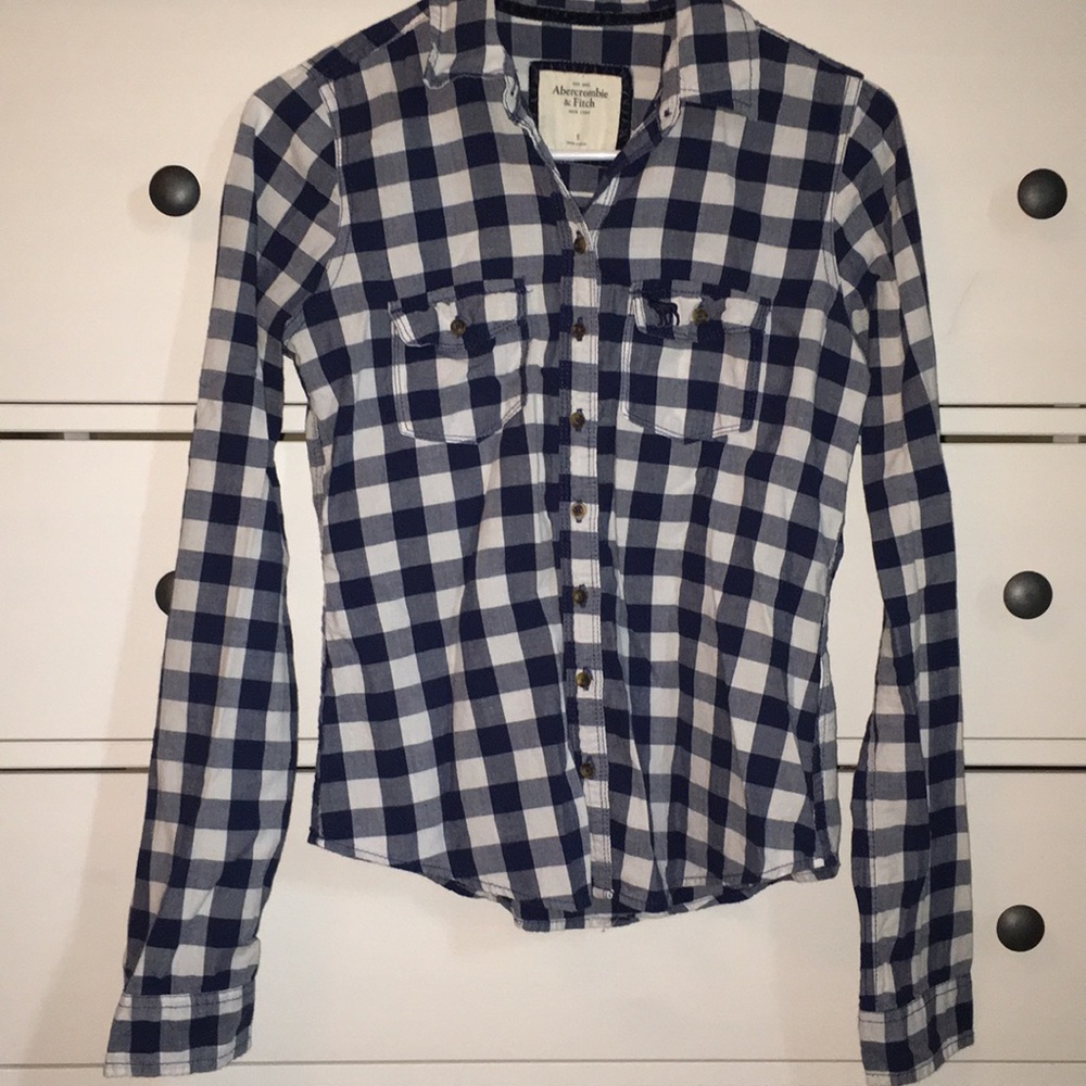 Abercrombie & Fitch navy plaid flannel